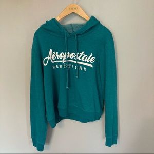 Teal/blue cropped hoodie